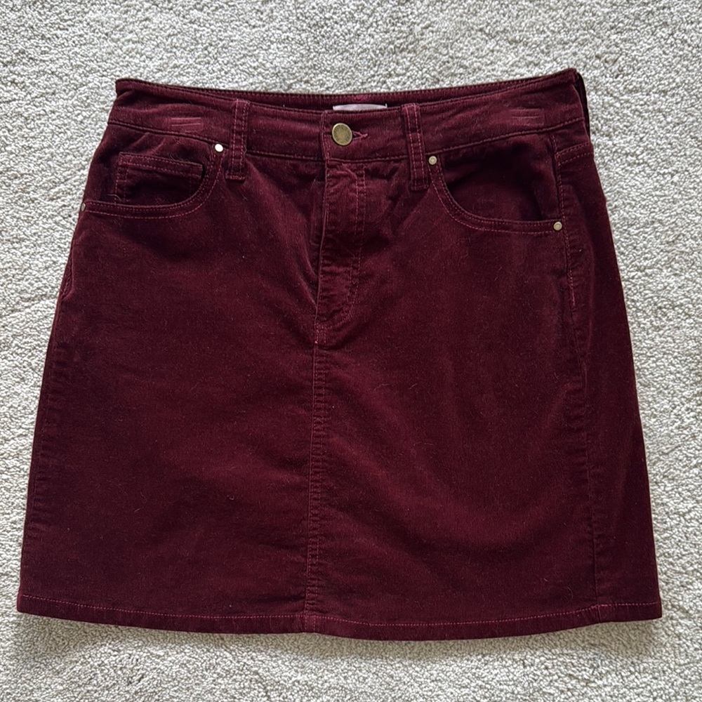 Market & Spruce Red Mini Skirt Corduroy